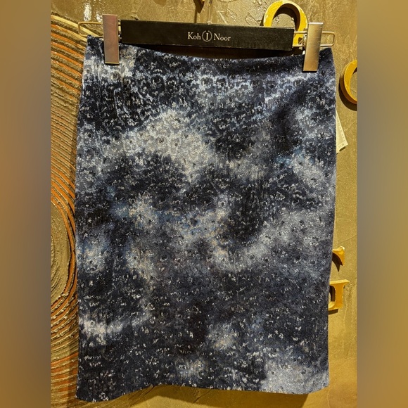 NWT Alberto Malaki Navy Blue office set blouse size M skirt size 4 - Picture 6 of 11